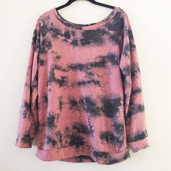 LAST ONE! Size Large - Pink & White Tie Dye Fuzzy Lounge Jogger Set - Picture 3 of 4